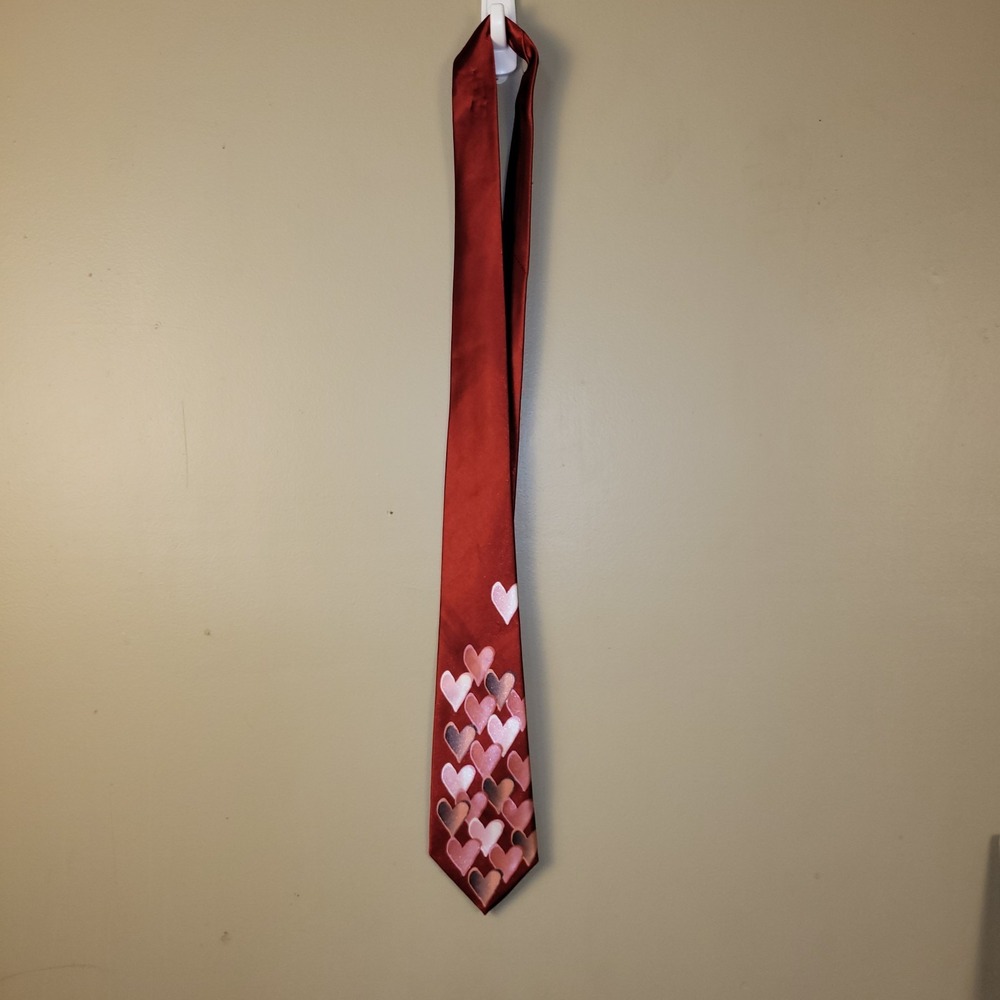Gospitaky Red Heart Tie Valentine's‎ Day Novelty Necktie Polyester